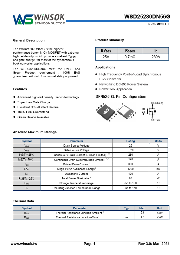 WSD25280DN56G Datasheet Preview