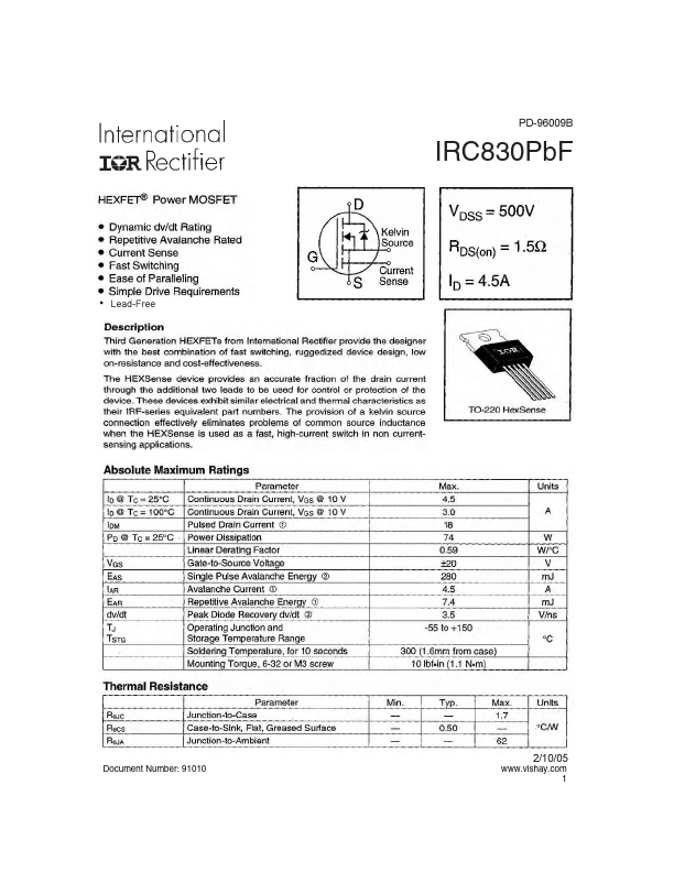 IRC830PbF