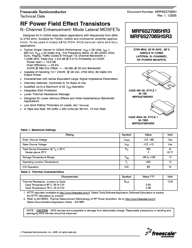 MRF6S27085HSR3