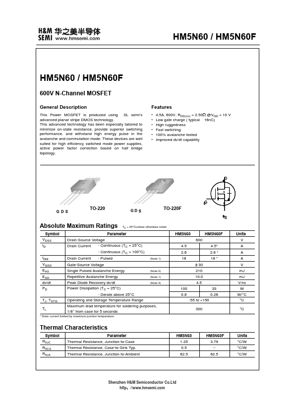 HM5N60 Datasheet Preview