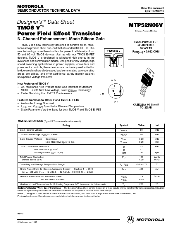 MTP52N06V