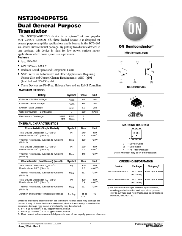 NST3904DP6T5G