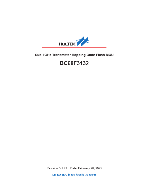 BC68F3132 Datasheet Preview