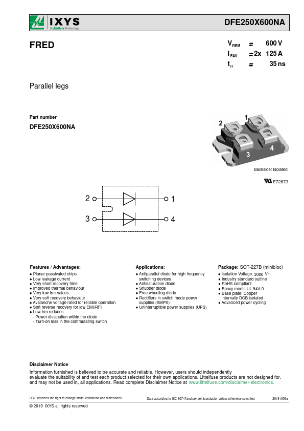 DFE250X600NA Datasheet Preview