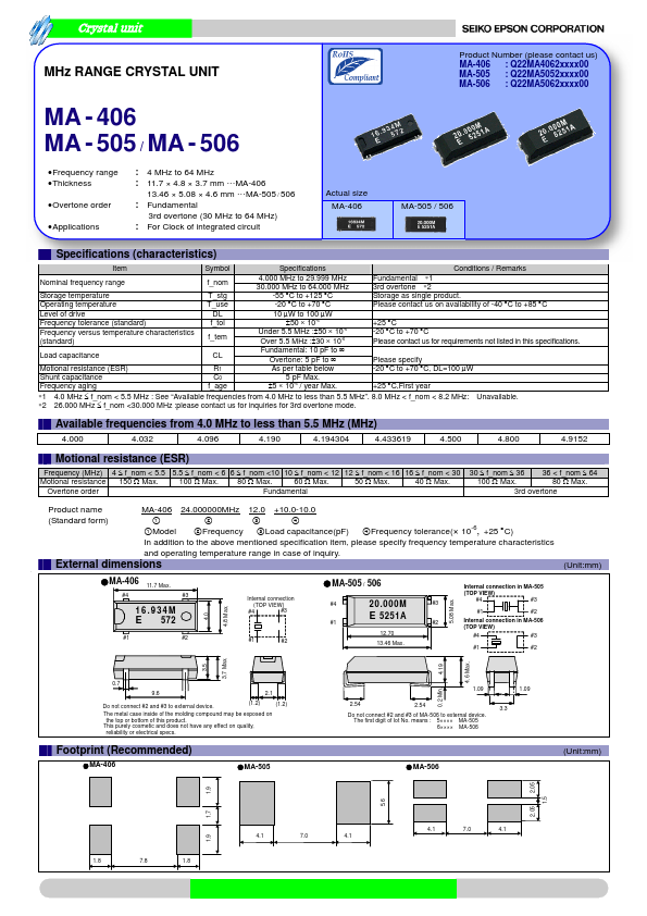 MA-506 Datasheet Preview