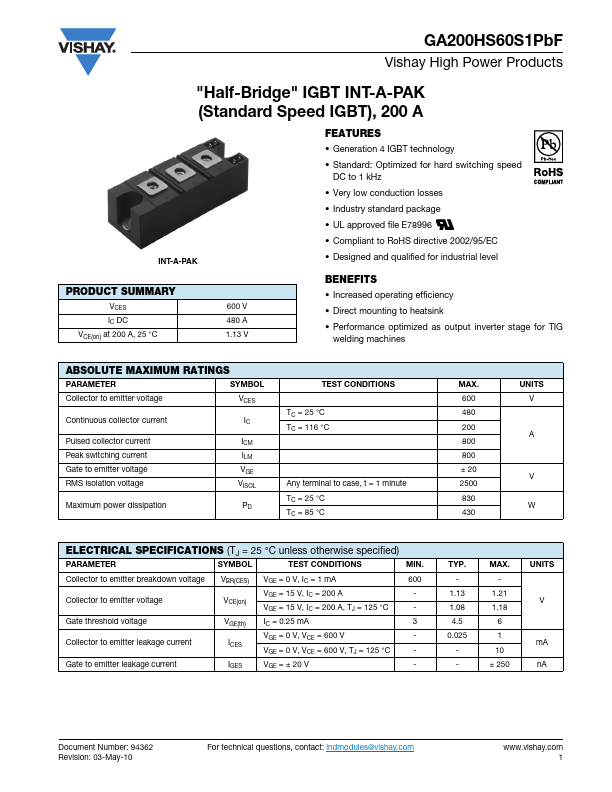 GA200HS60S1PBF