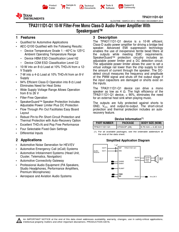 TPA3111D1-Q1