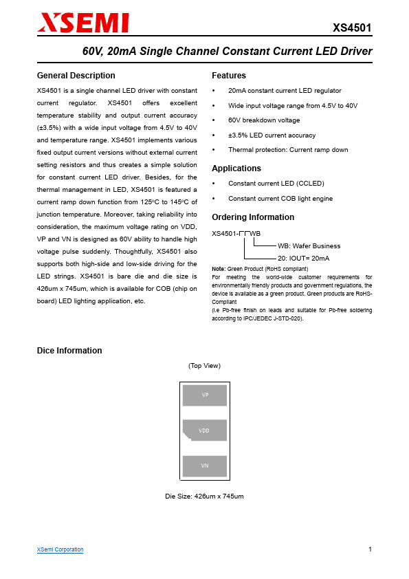 XS4501 Datasheet Preview