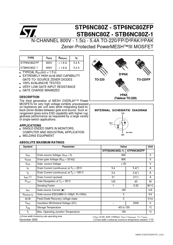 STB6NC80Z-1