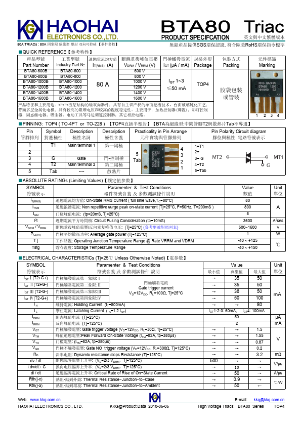 BTA80-1400B