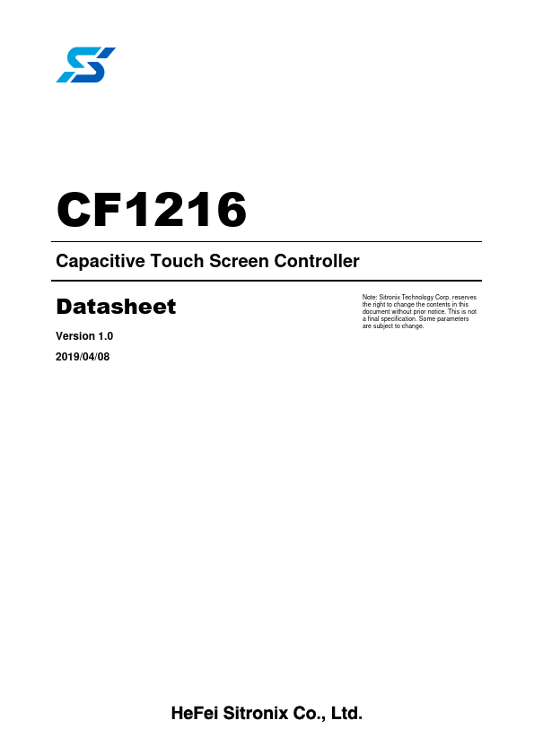 CF1216 Datasheet Preview
