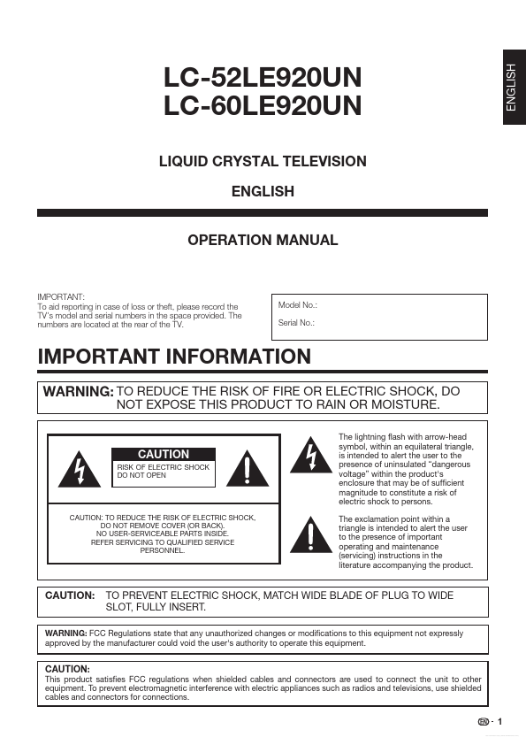 LC-60LE920UN