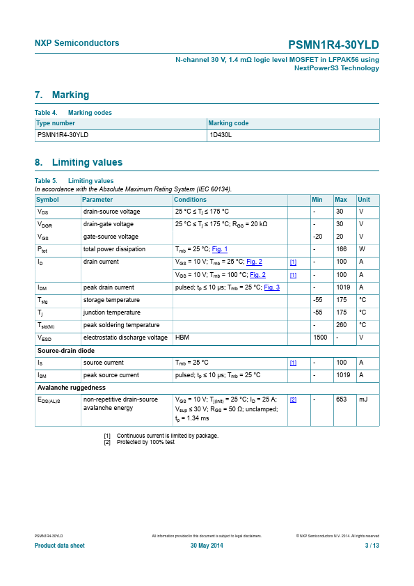 PSMN1R4-30YLD