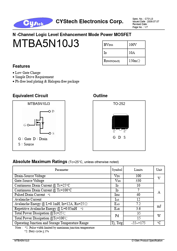 MTBA5N10J3