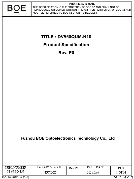 DV550QUM-N10 Datasheet Preview