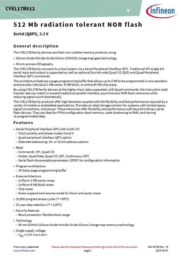 CYEL17B512 Datasheet Preview
