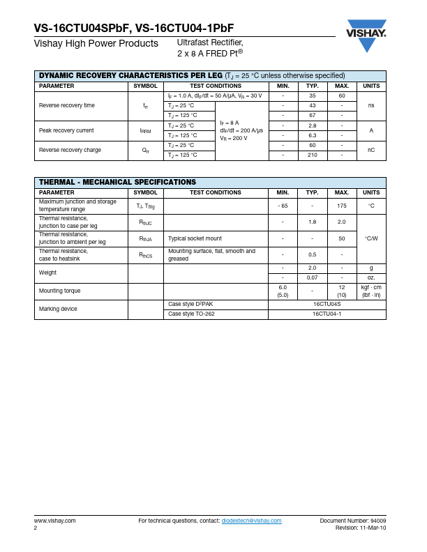 VS-16CTU04-1PbF