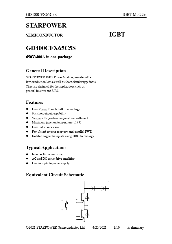 GD400CFX65C5S Datasheet Preview