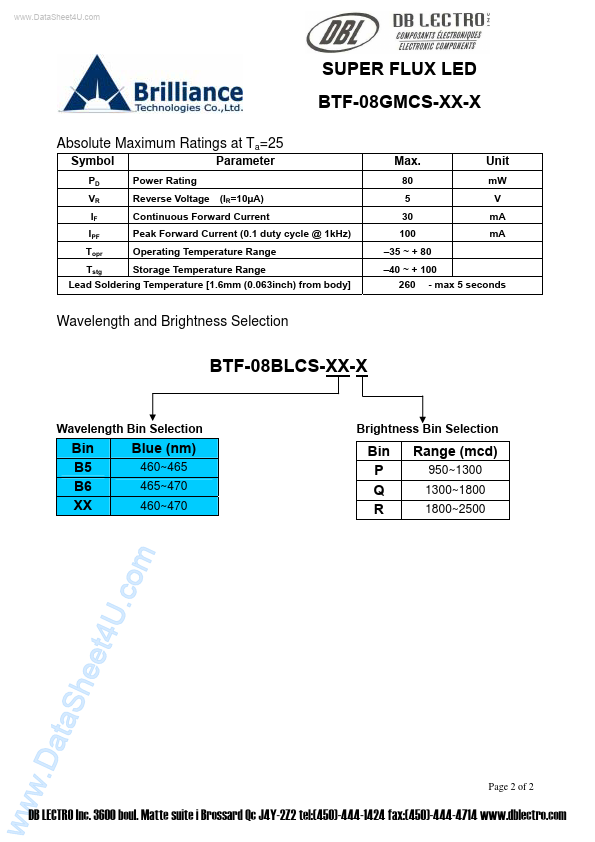 BTF-08BLCS-xx-x