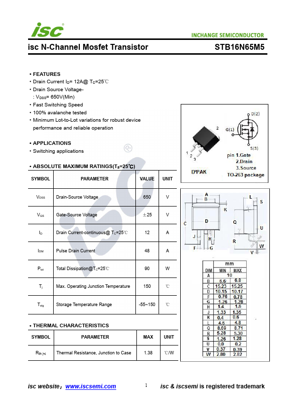 STB16N65M5