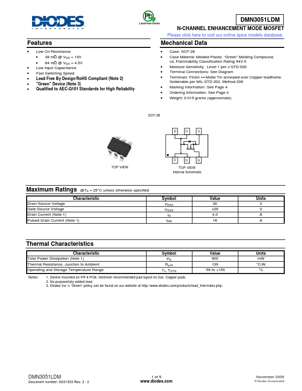 DMN3051LDM