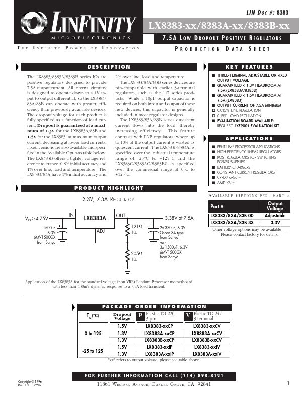 LX8383-00CV Datasheet Preview