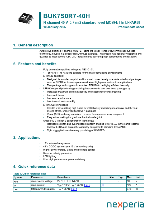BUK7S0R7-40H Datasheet Preview