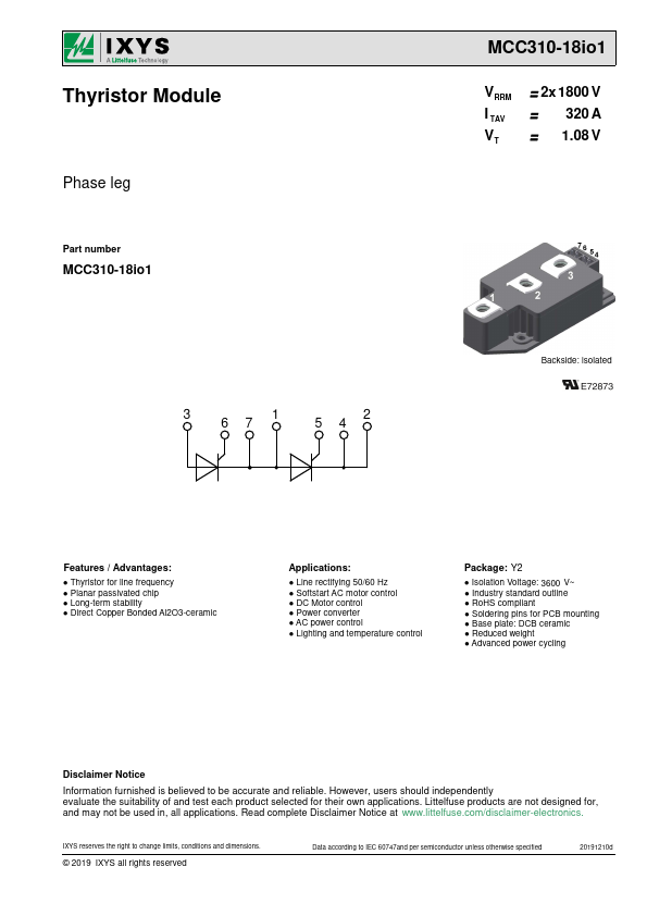 MCC310-18io1 Datasheet Preview