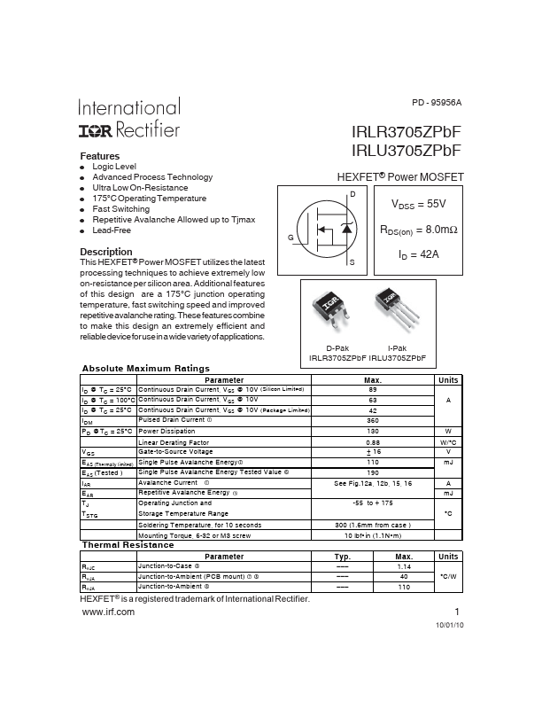 IRLR3705ZPBF