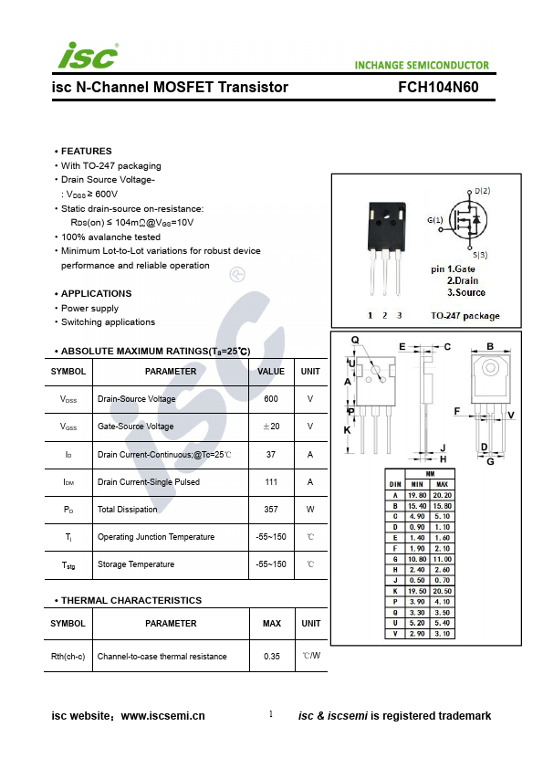 FCH104N60