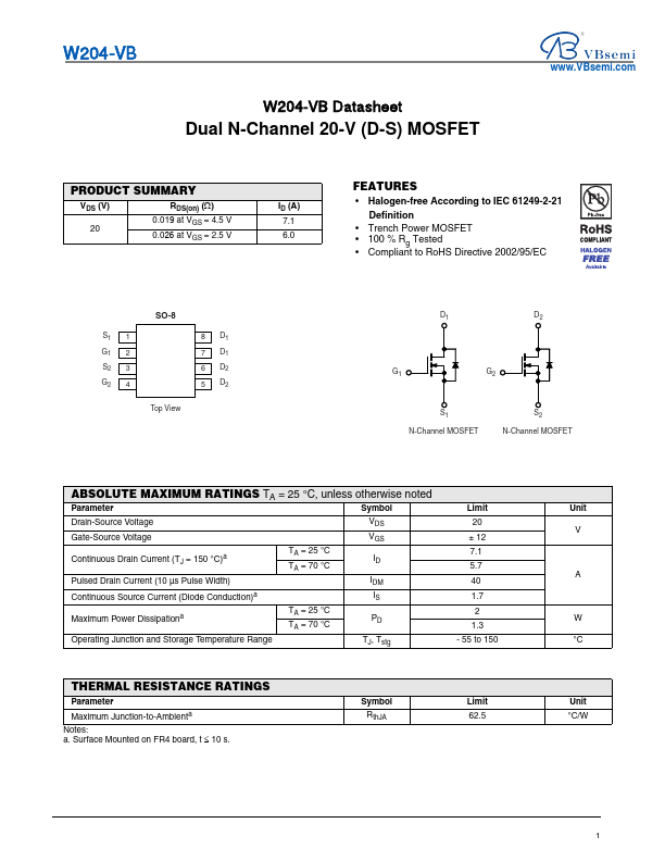 W204 Datasheet Preview