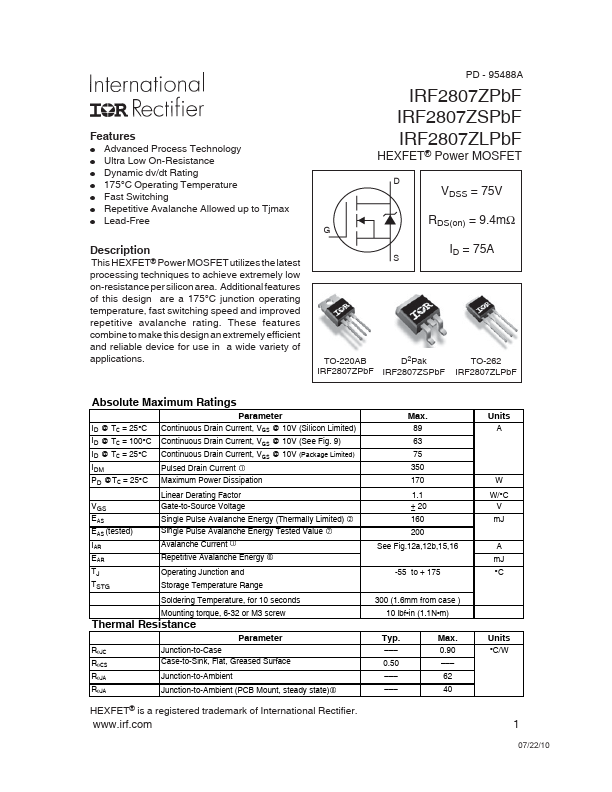 IRF2807ZPBF