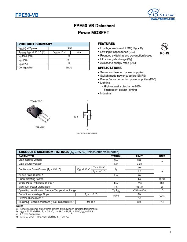 FPE50 Datasheet Preview