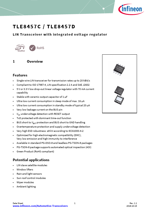 TLE8457D Datasheet Preview