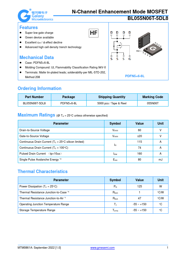 BL055N06T-5DL8 Datasheet Preview