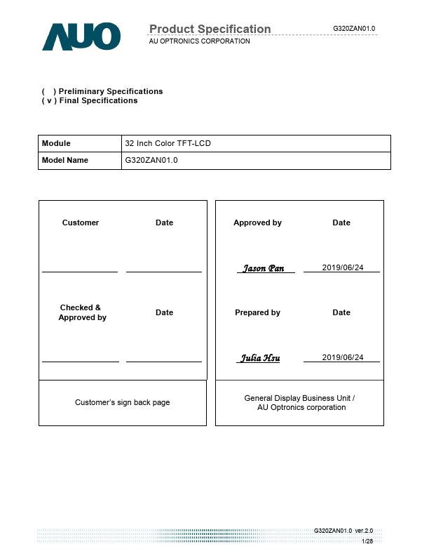 G320ZAN01.0 Datasheet Preview