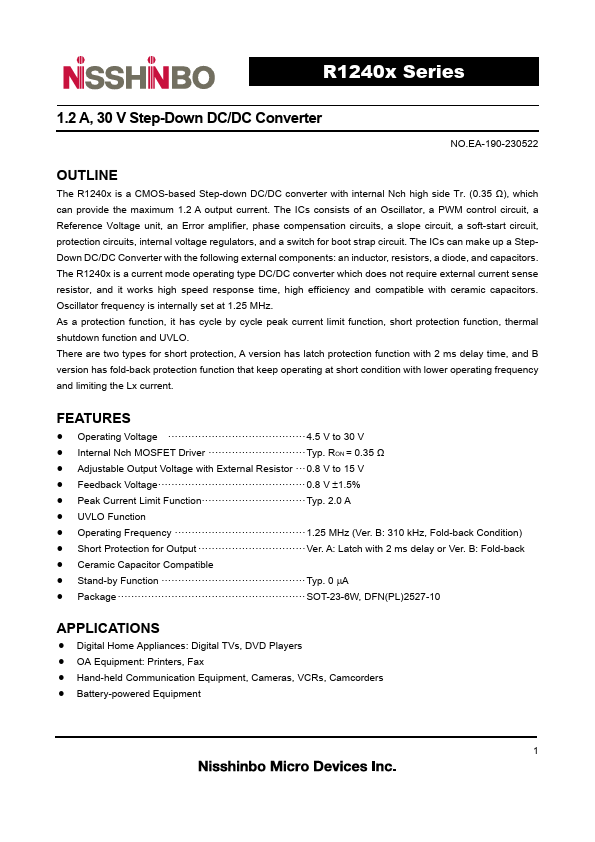 R1240K Datasheet Preview