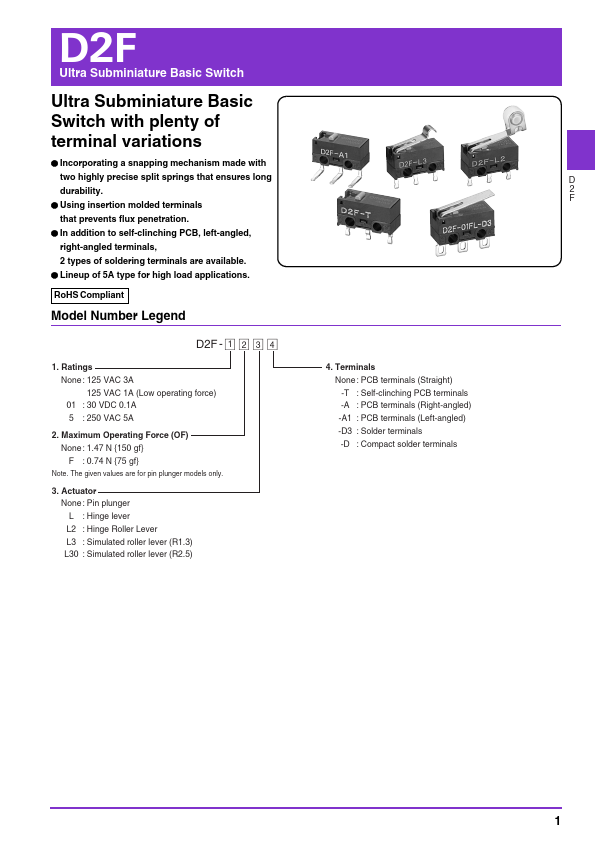 D2F-01FL-A1D2F-01L