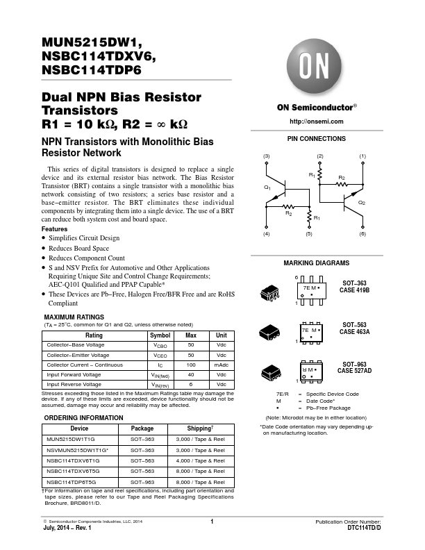 NSBC114TDXV6