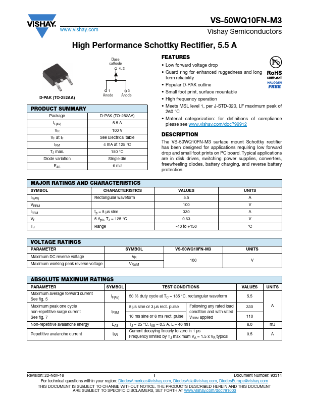 VS-50WQ10FN-M3 Datasheet Preview