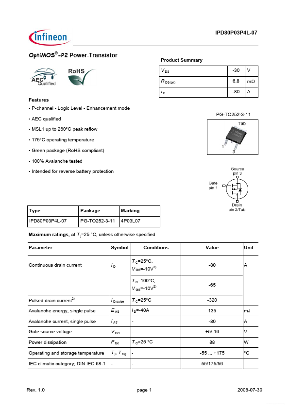 IPD80P03P4L-07