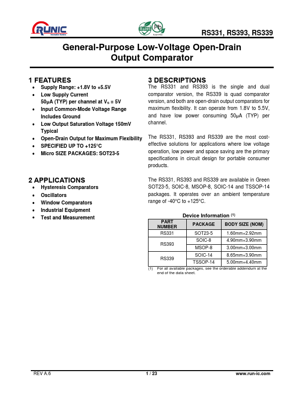 RS393 Datasheet Preview