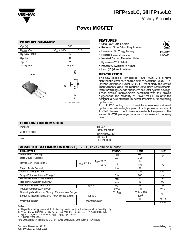 IRFP450LC