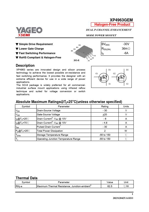 XP4963GEM Datasheet Preview