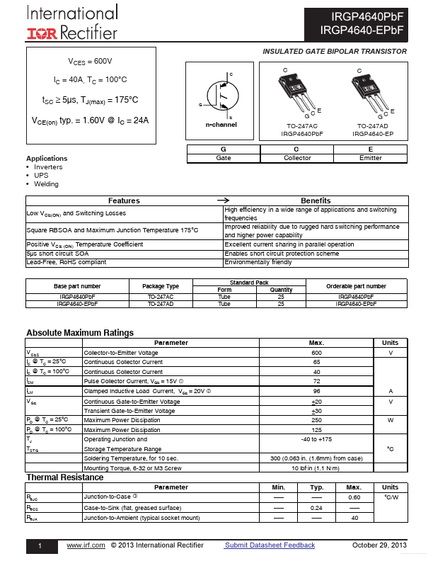 IRGP4640-EPBF