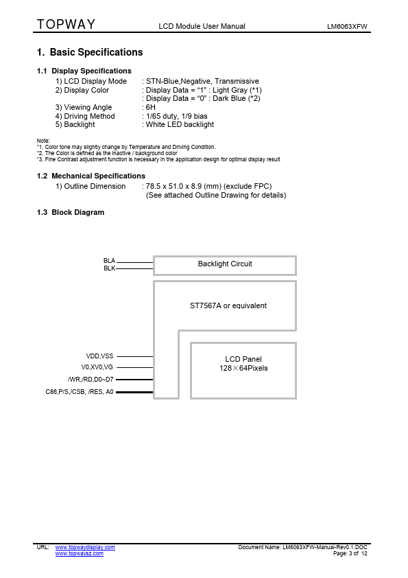 LM6063XFW