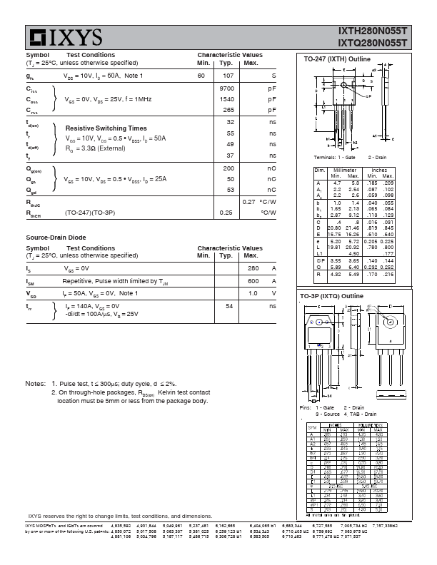 IXTH280N055T