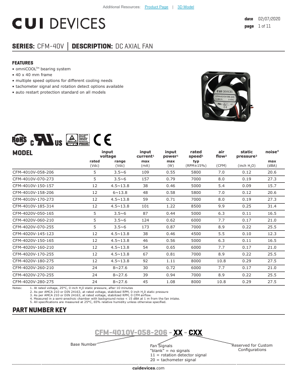 CFM-4020V-260-210