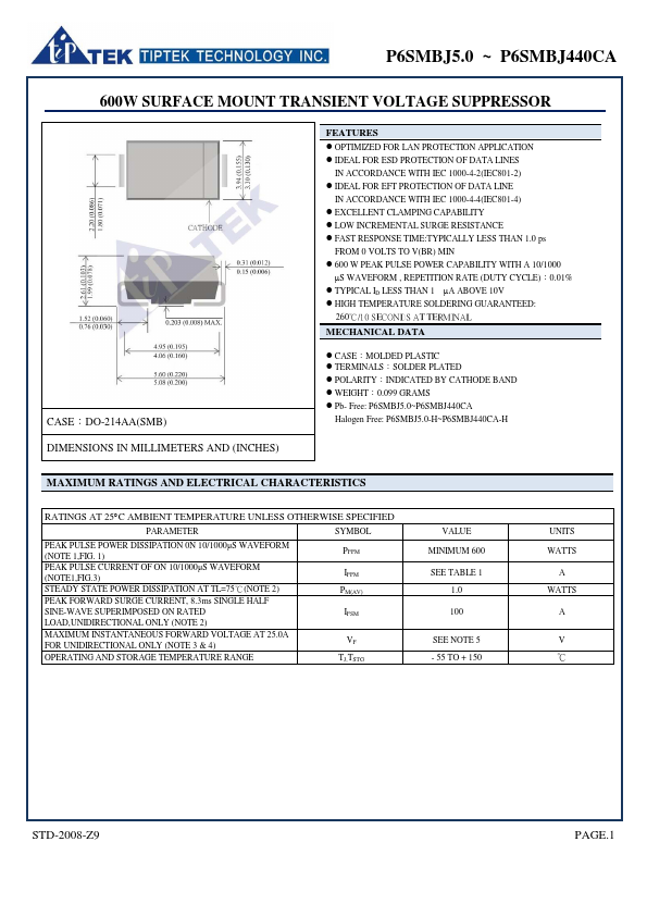 P6SMBJ6.0C