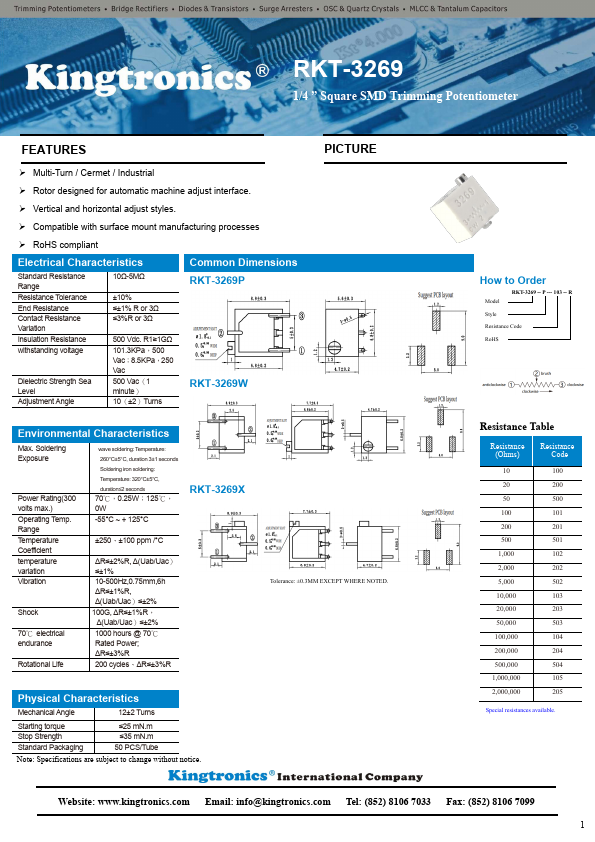RKT-3269 Datasheet Preview